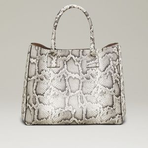 PRINTED LEATHER DOUBLE HANDLE TOTE